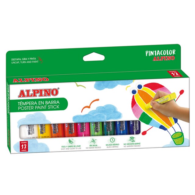 Imagen 0 de Estuche de 12 Témperas en Barra Pintacolor Alpino Multicolor