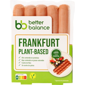 Salchichas Frankfurt veganas sin gluten y sin lactosa 5 piezas envase 200 g sin gluten sin lactosa - Better Balance