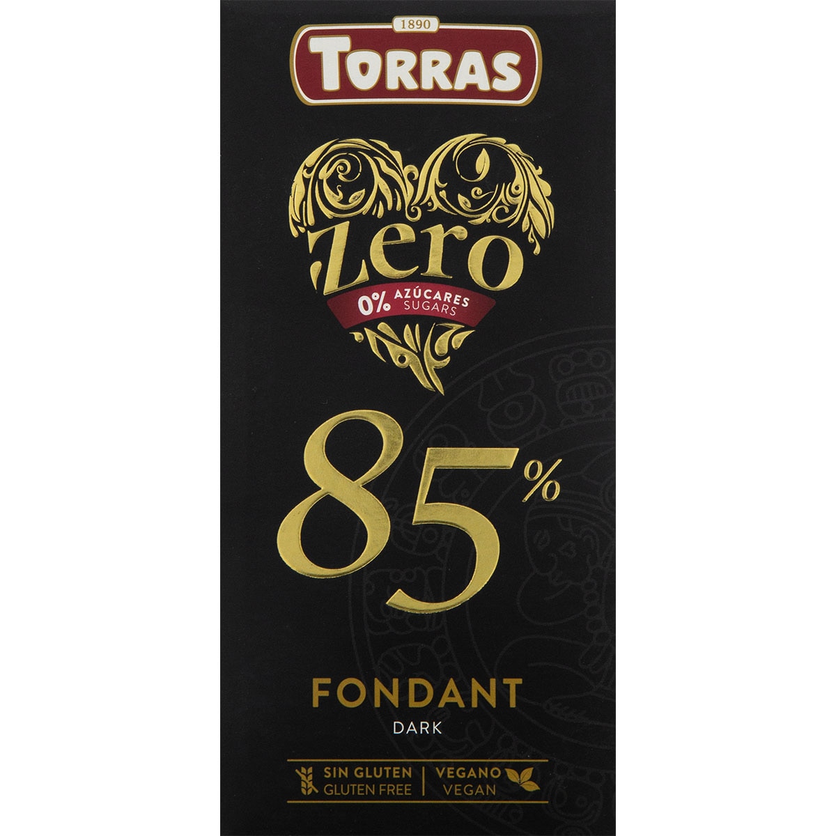 chocolate negro África 85% cacao sin azúcares y sin gluten tableta 100 g