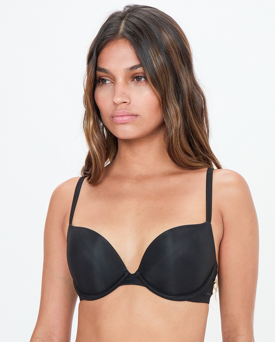 Soutien Decotado com Push-Up - Sheer Marquisette Preto-1