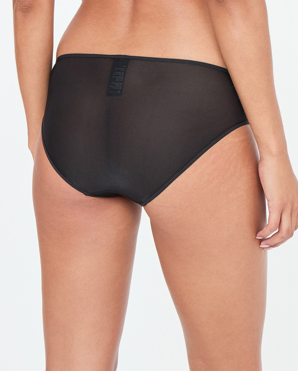 Cueca Clássica - Sheer Marquisette Preto-2