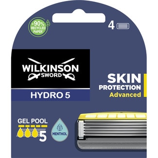 Hydro 5 recambio maquinilla de afeitar Skin Protection Advanced Gel Pool 5 menthol estuche 4 unidades - Wilkinson
