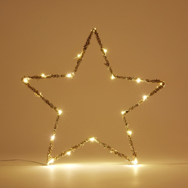 Imagen 0 de Estrella Espumillón dorada con luz LED Navidad El Corte Inglés