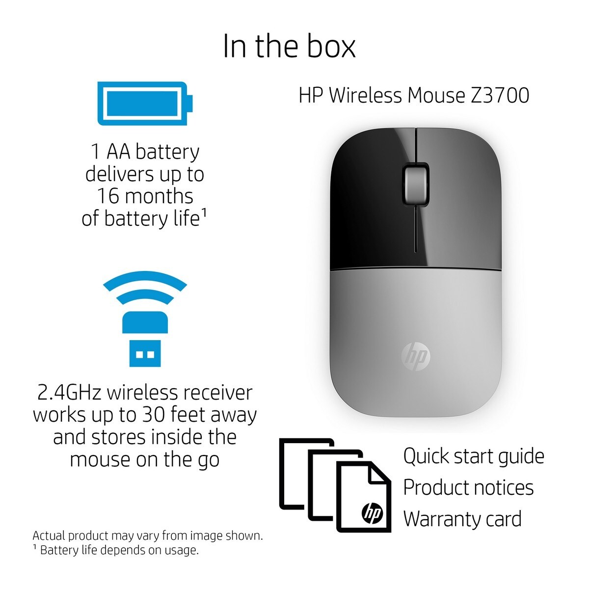 Rato HP Z3700 Sem Fios - Prata 6