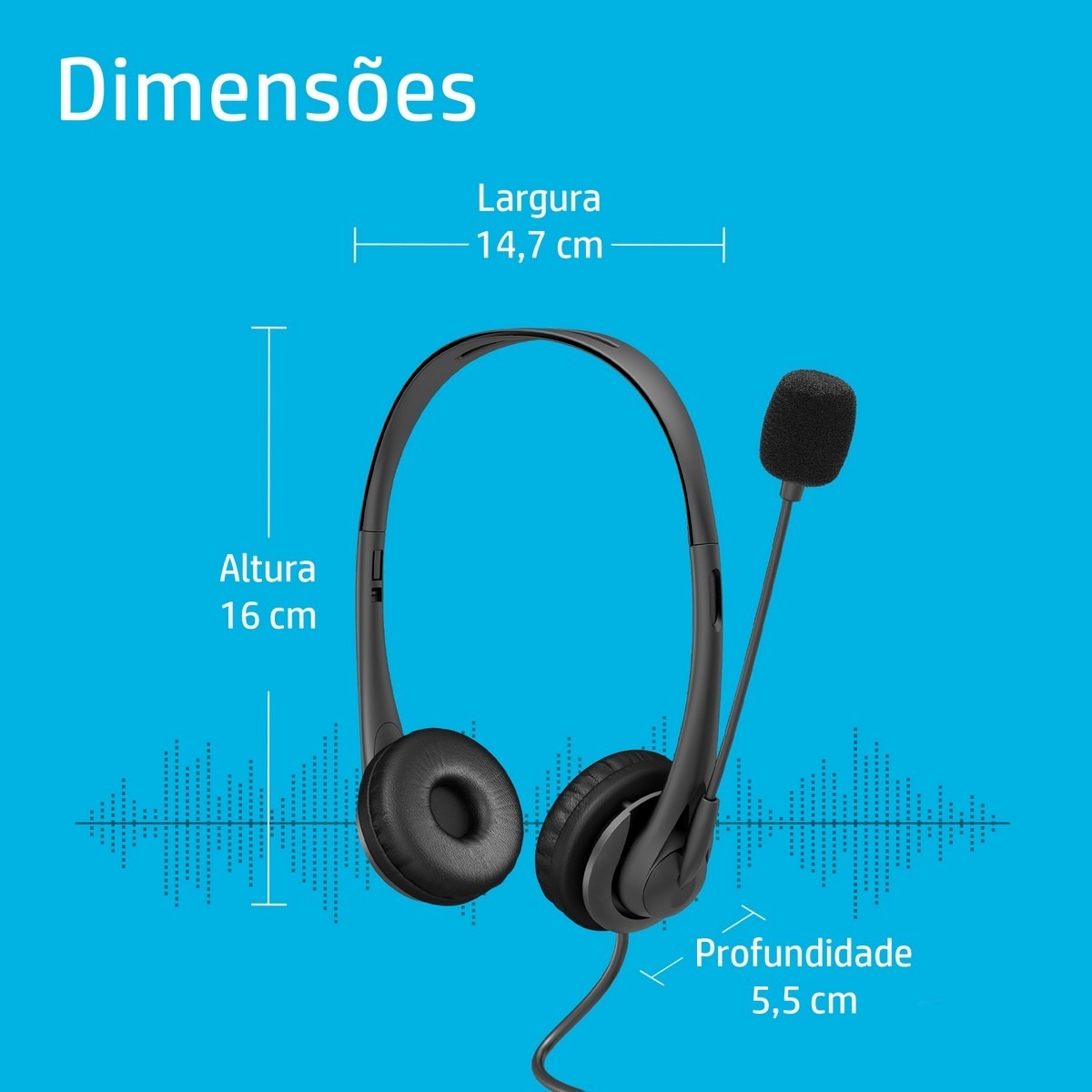 Auscultadores Estéreo USB HP G2 5