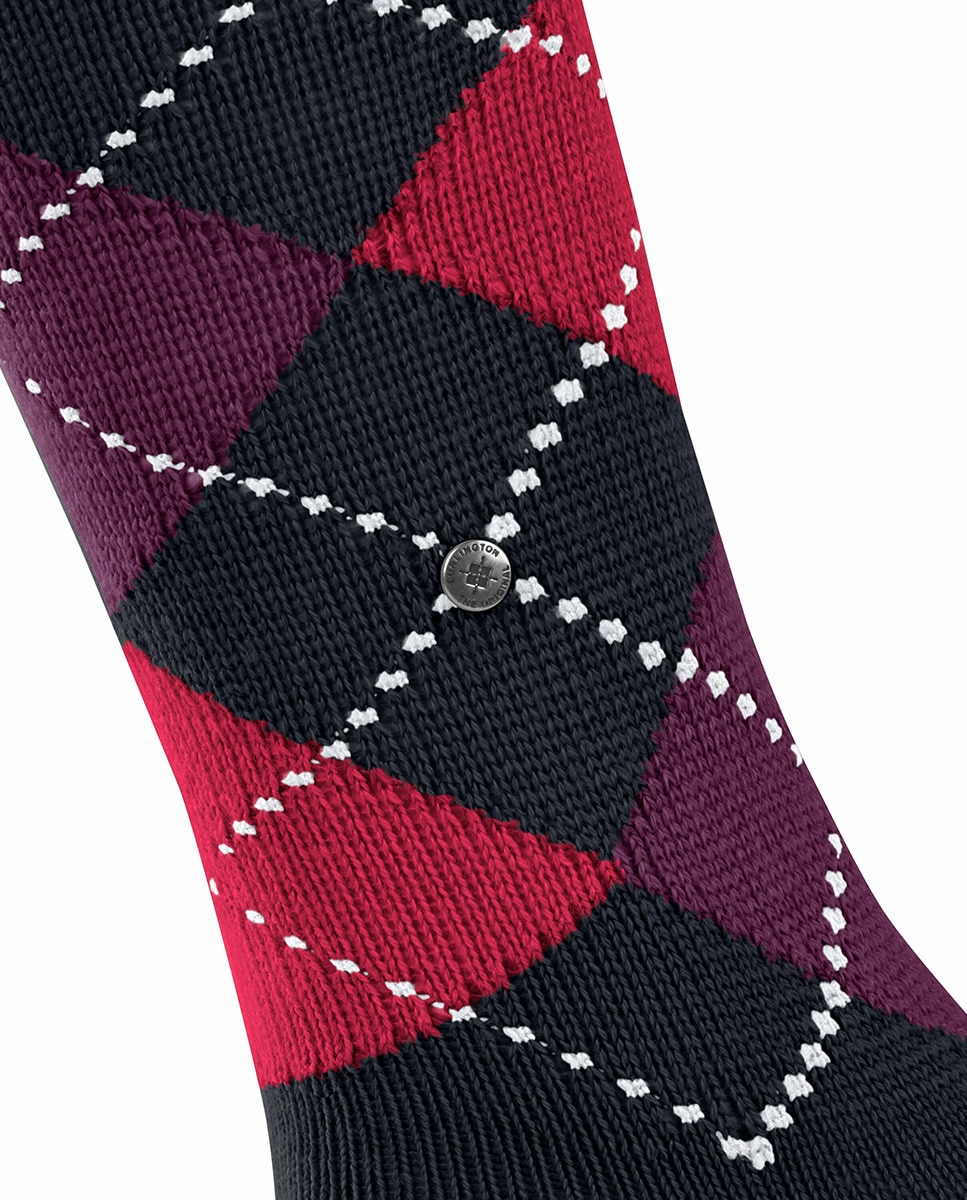 Meias altas de mulher Burlington com estampado de losangos Cinzento-escuro-5