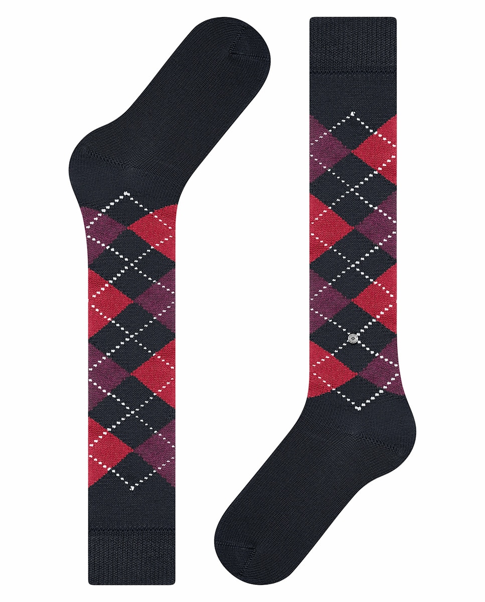 Meias altas de mulher Burlington com estampado de losangos Cinzento-escuro-4