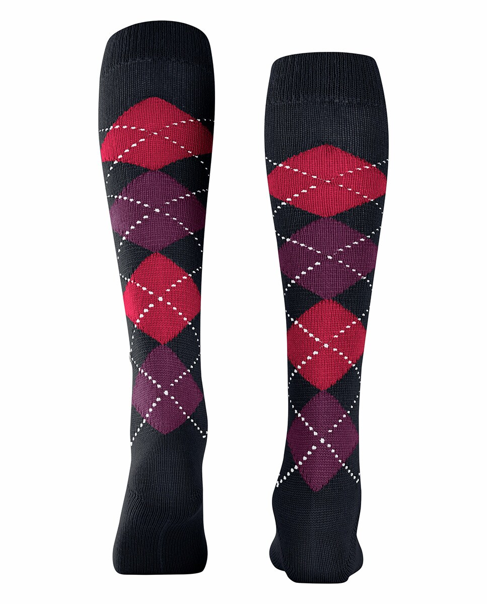 Meias altas de mulher Burlington com estampado de losangos Cinzento-escuro-2