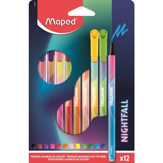 Imagem 0 de Pack 12 Canetas de Feltro de Cores Nightfall - Multicolor