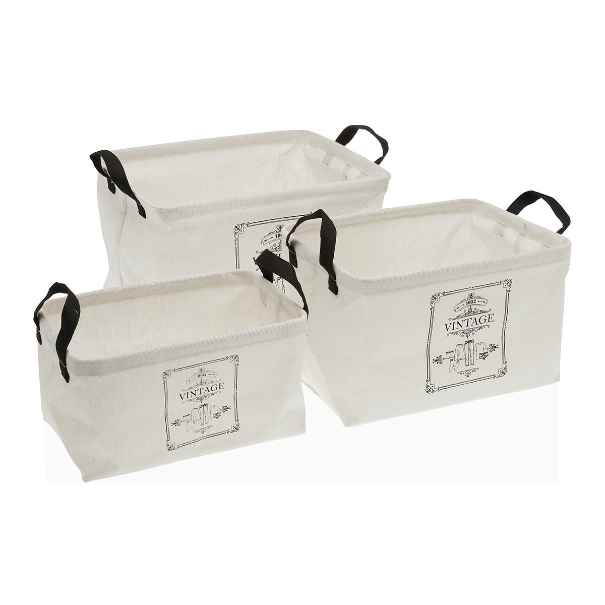 Cesta organizadora con asas Adele Versa Blanco-2