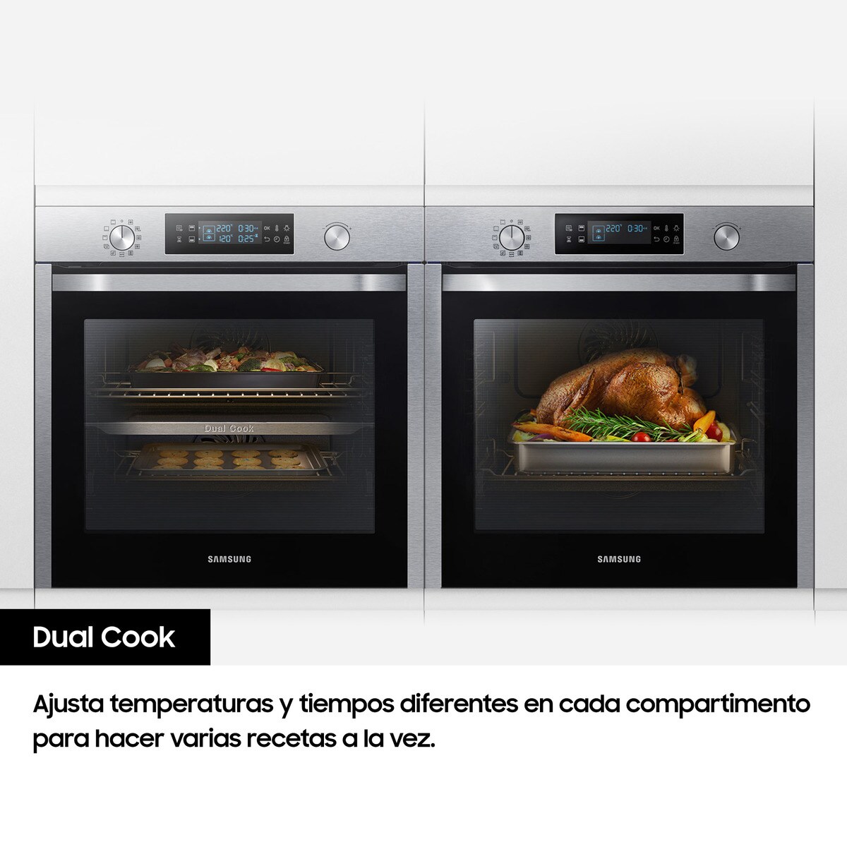 Forno Pirolítico Samsung Dual Cook* NV7B4450VAS Vapor Natural Wi-Fi e de 76 Litros - Inox Inox-4