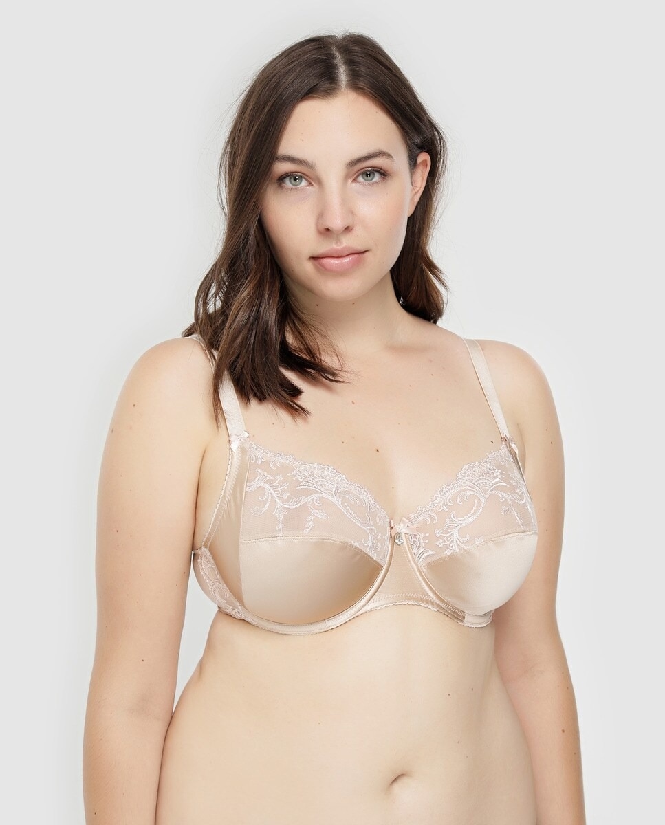 Soutien Splendeur Soie de Lise Charmel plus size com aro Bege-1