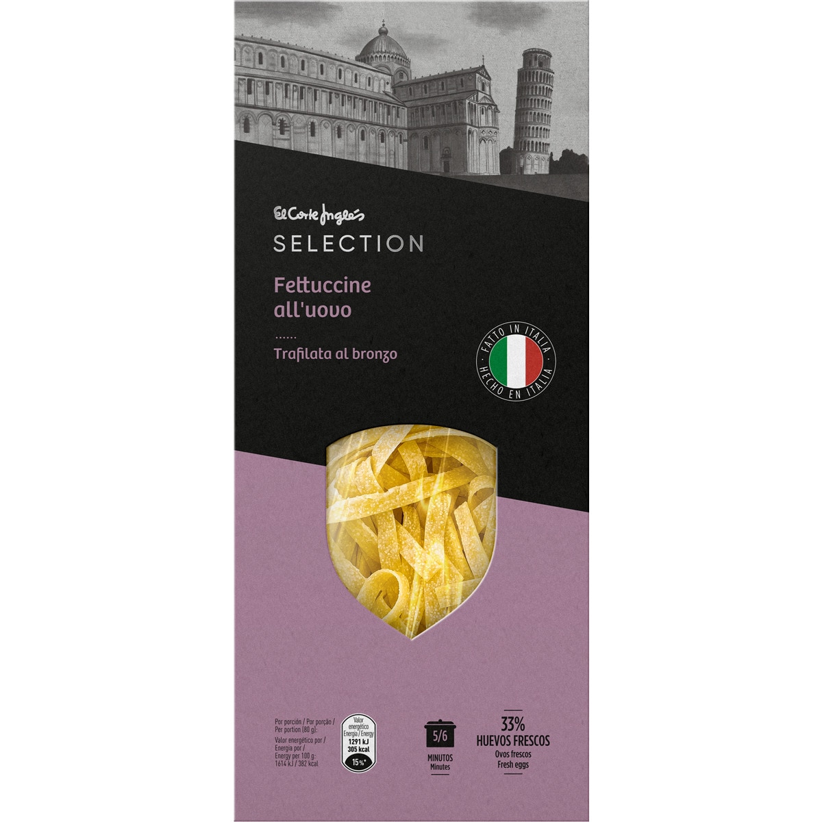 fettuccini all'uovo 33% huevos frescos paquete 250 g