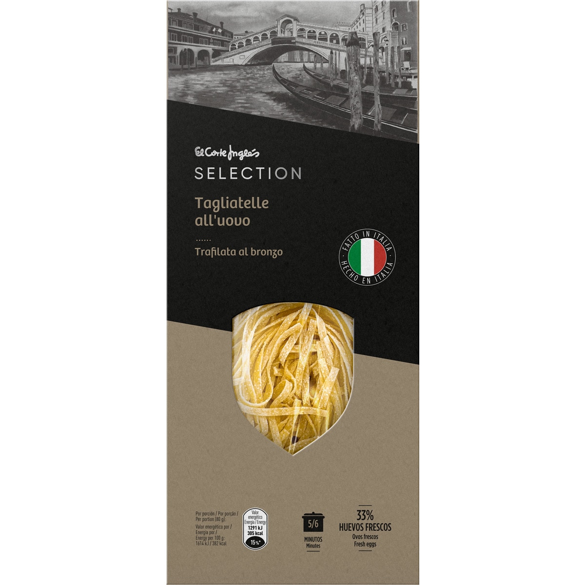 tagliatelle all'uovo 33% huevos frescos paquete 250 g