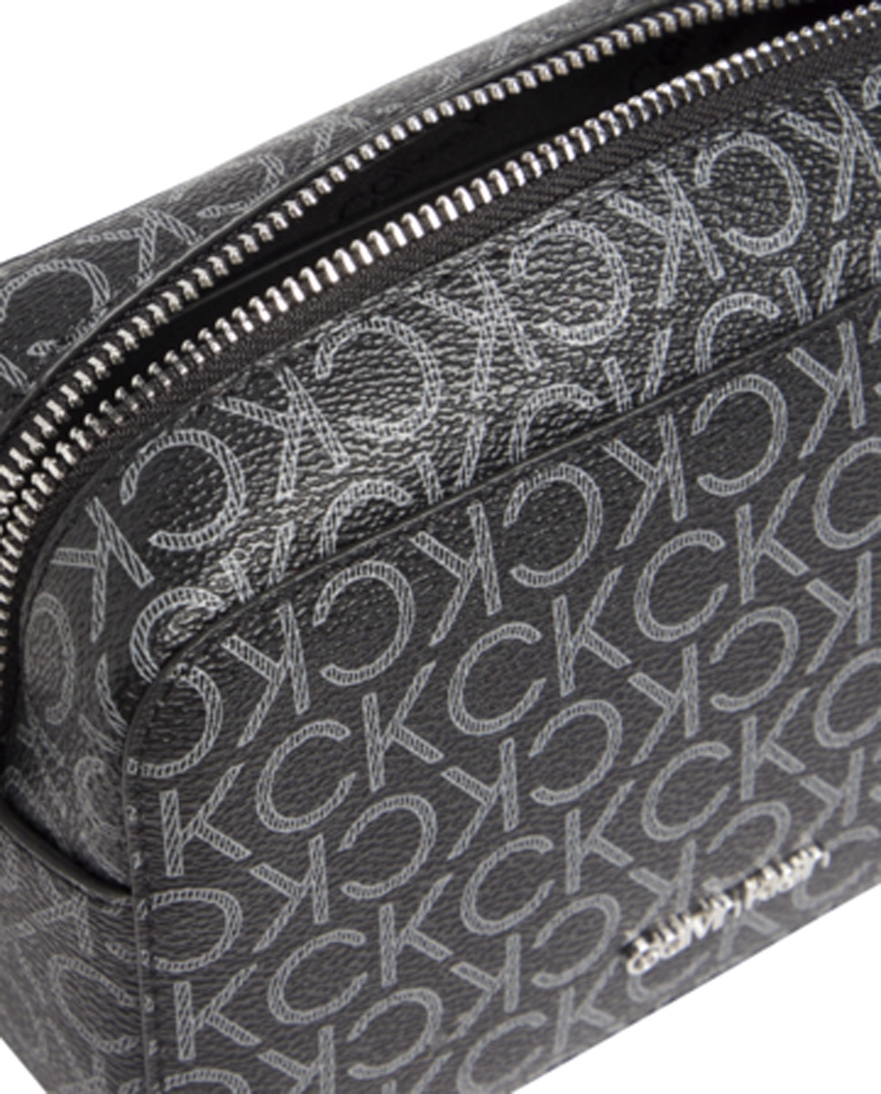 Mala a Tiracolo Pequena com Estampado de Monograma - Preto Preto-3