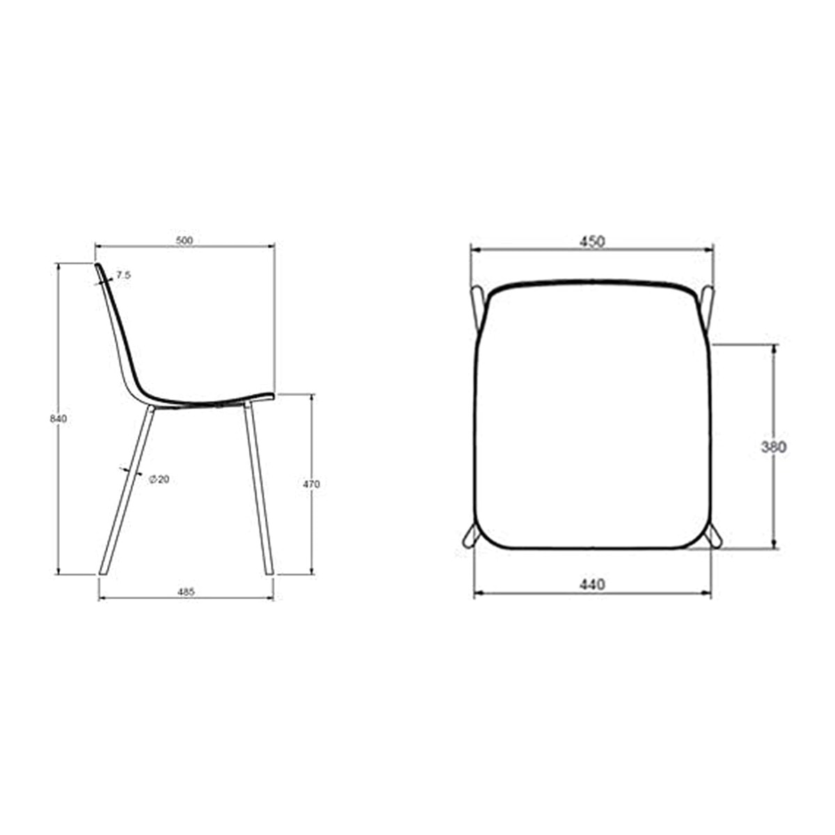 Set de 2 sillas  Whitby Blanco Gris-9