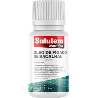 Óleo Figado de Bacalhau embalagem 90 cápsulas - Salutem