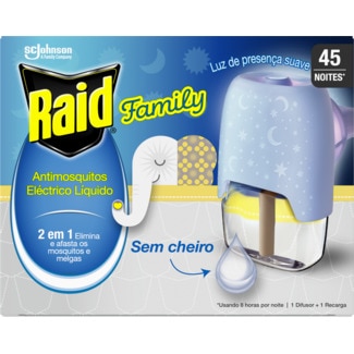 Insecticida Eléctrico Anti Mosquitos Family 2 em 1 embalagem 27 ml - Raid
