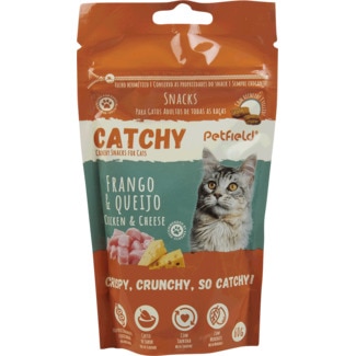 Snack para Gato Crocante de Frango e Queijo saqueta 60 g - Catchy