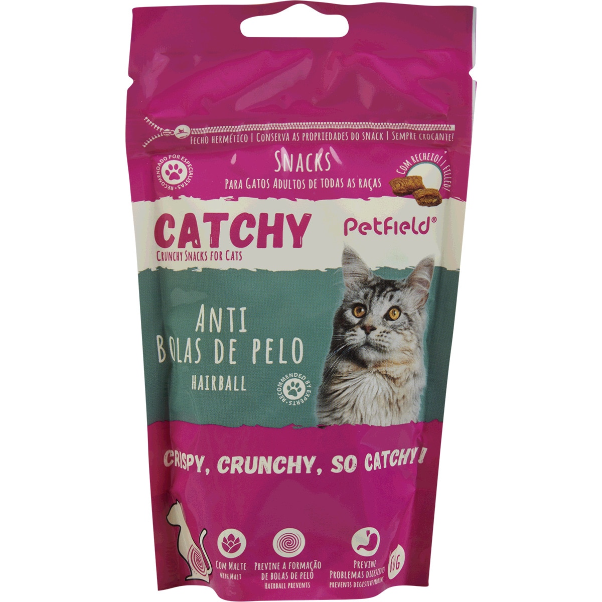 Snack para Gato Crocante Anti-Bolas de Pêlo saqueta 60 g