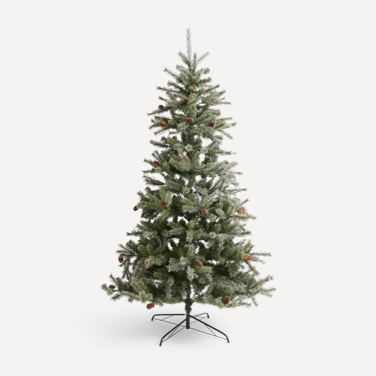 Árvore de Chão Nevada com Pinhas e Luzes LED Tavascan Verde-2