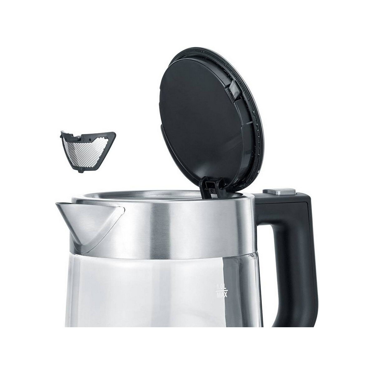 Jarro Elétrico Severin WK 3468 de 2200 W e Capacidade de 1 Litro - Vidro, Aço Inoxidável Escovado e Preto Aço inoxidável-5