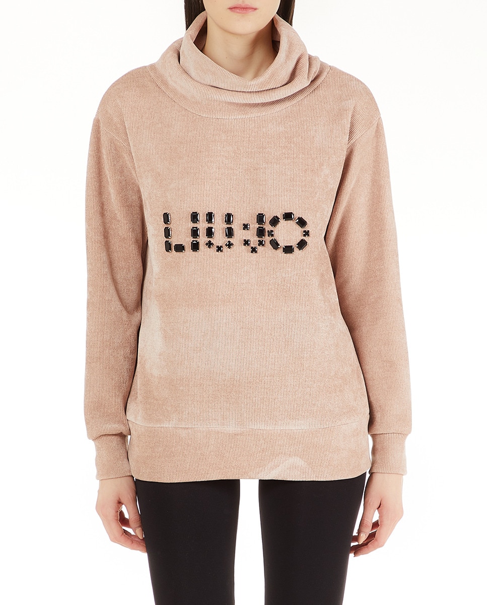 Liu Jo - Sudadera De Felpa De Cuello Alto Con Logo Joya En El Delantero
