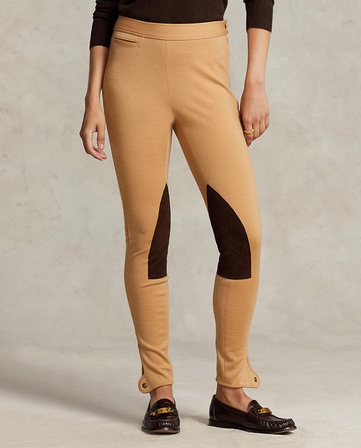 Imagen 0 de Pantalón de mujer ajustado de ante con parches.