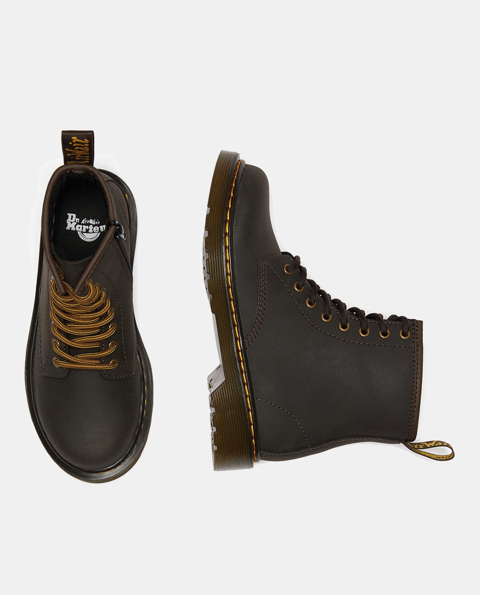 Botas com Pespontos e Fecho de Correr Interior - Castanho-Escuro Castanho-escuro-2
