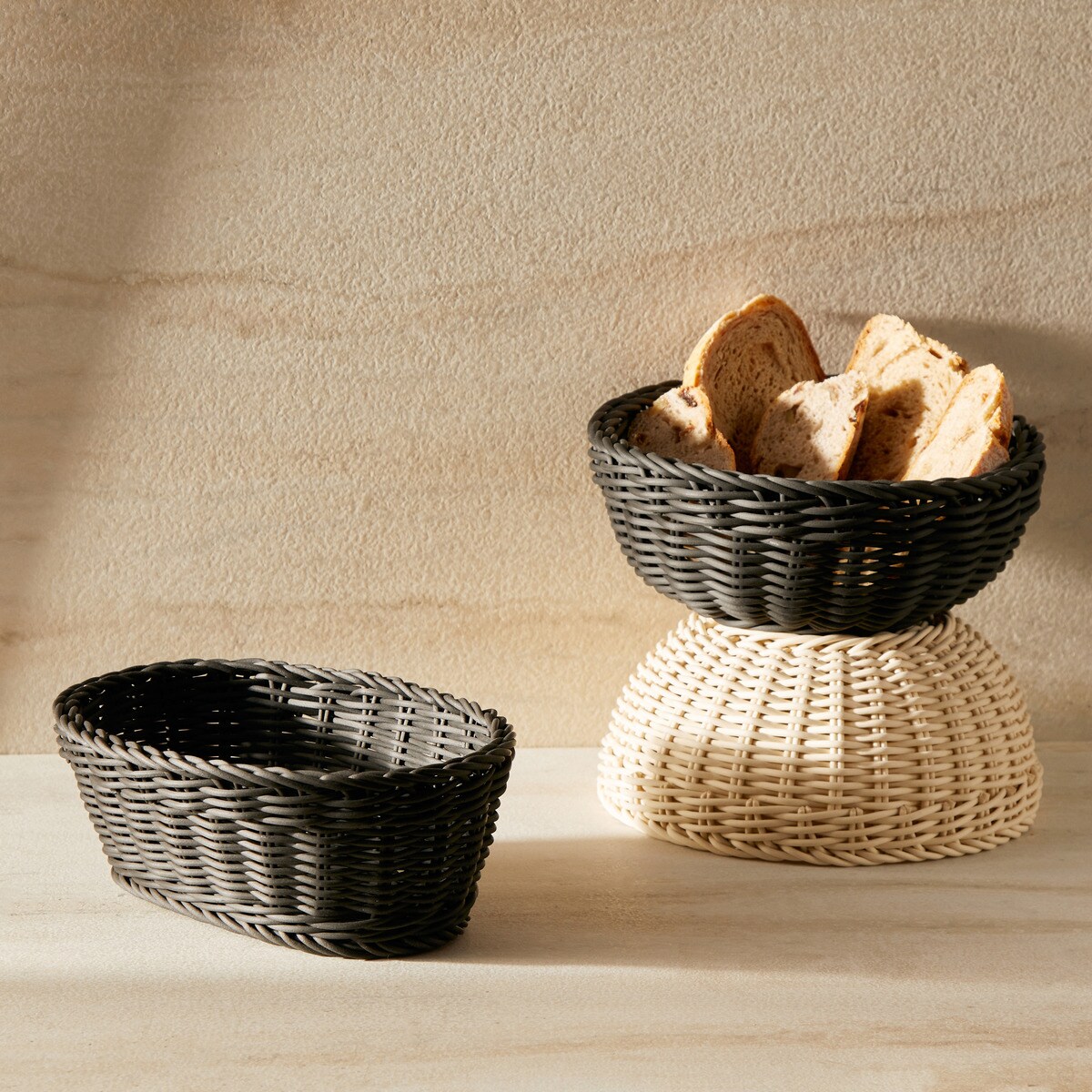 Cesto de pão redondo Espelta Bege-7