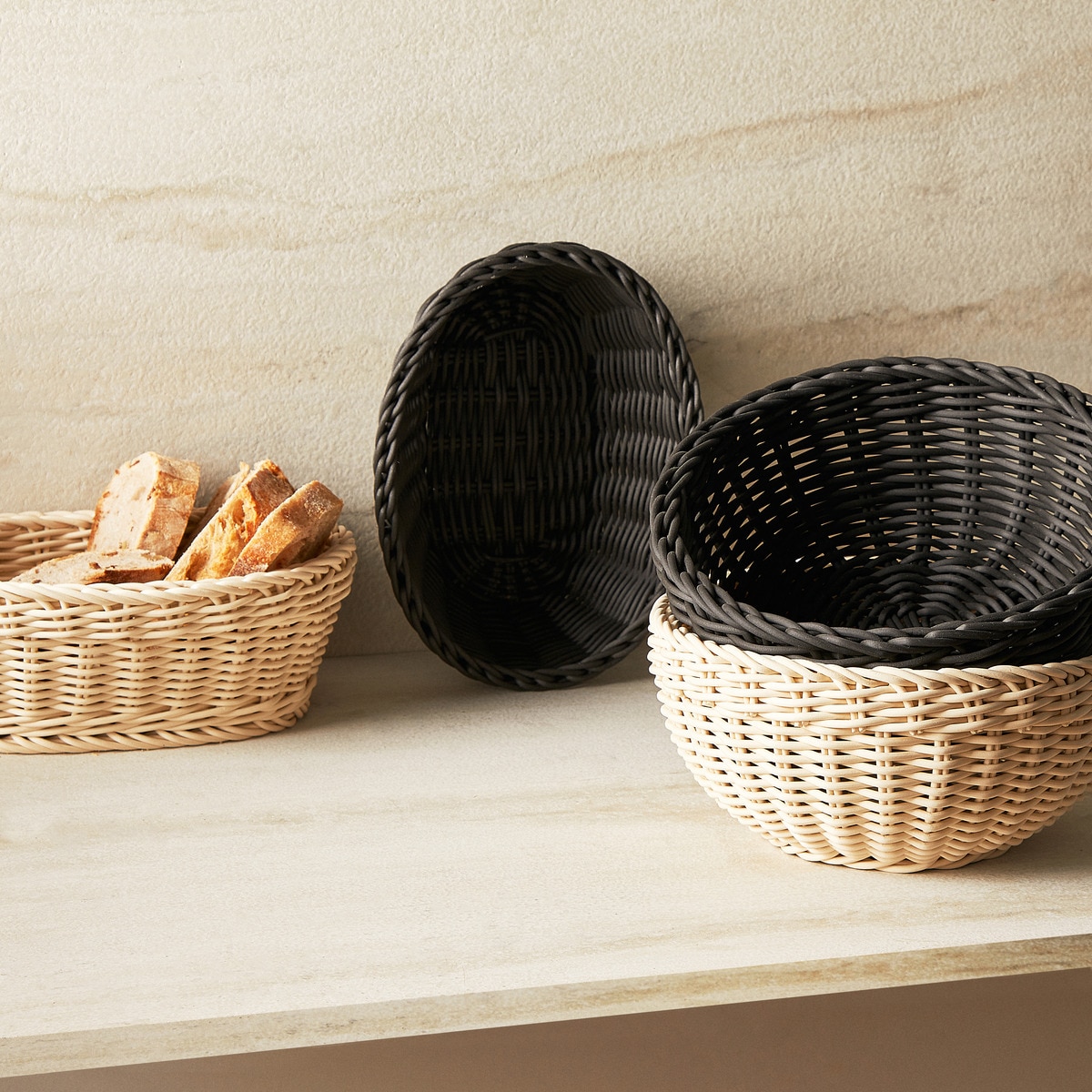 Cesto de pão redondo Espelta Bege-6