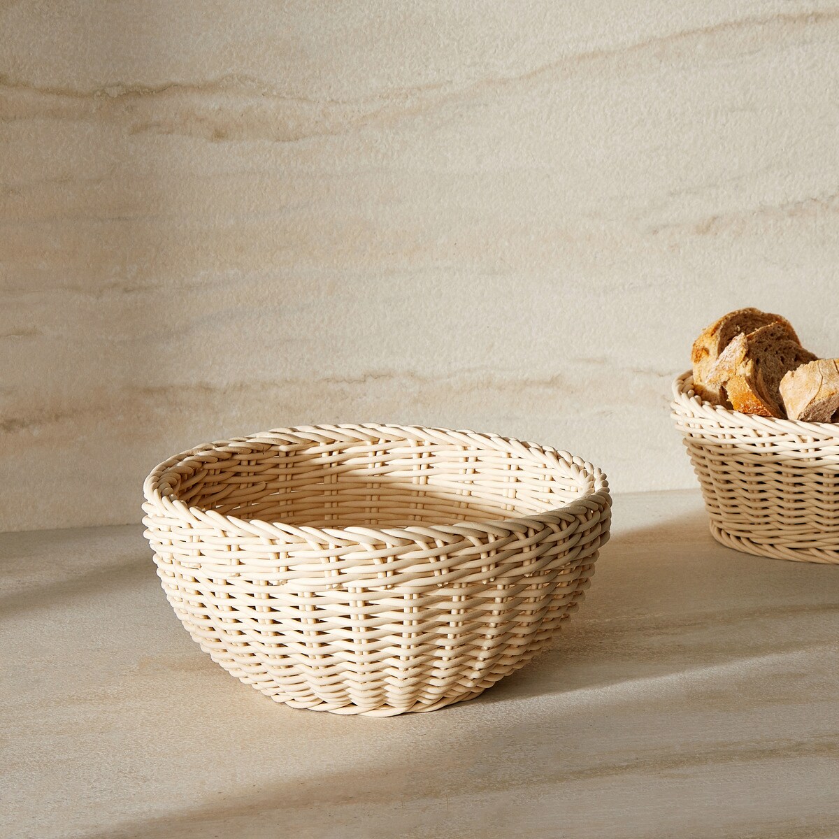 Cesto de pão redondo Espelta Bege-4