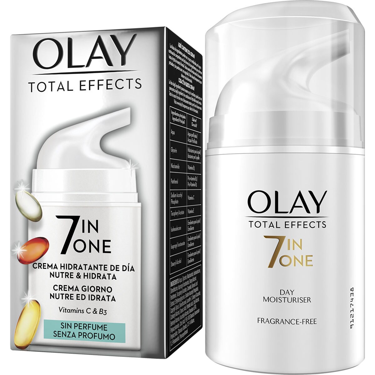 Total Effects 7 en 1 crema anti-edad hidratante sin perfume dosificador 50 ml