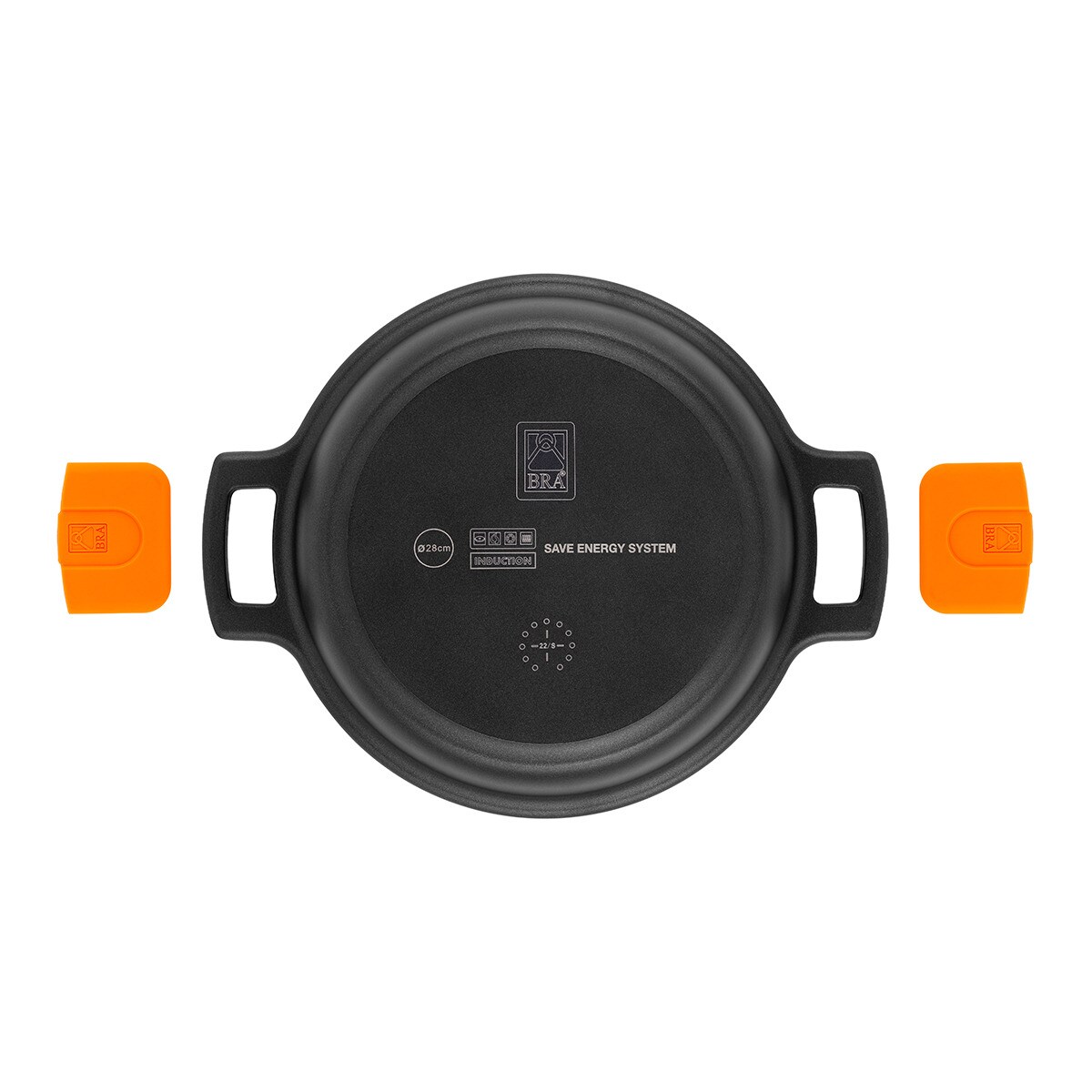 Caçarola Baixa com Tampa Efficient Pro Preto-4