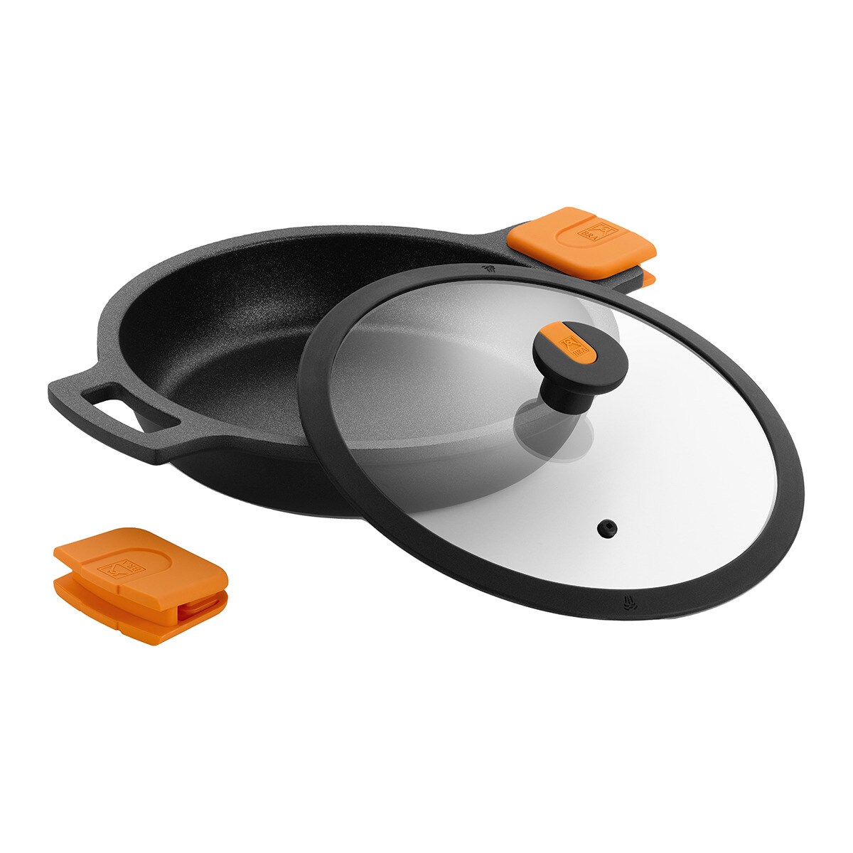 Caçarola Baixa com Tampa Efficient Pro Preto-3