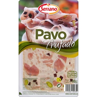 pavo trufado con pistachos en lonchas sin gluten sin lactosa envase 90 g - Serrano
