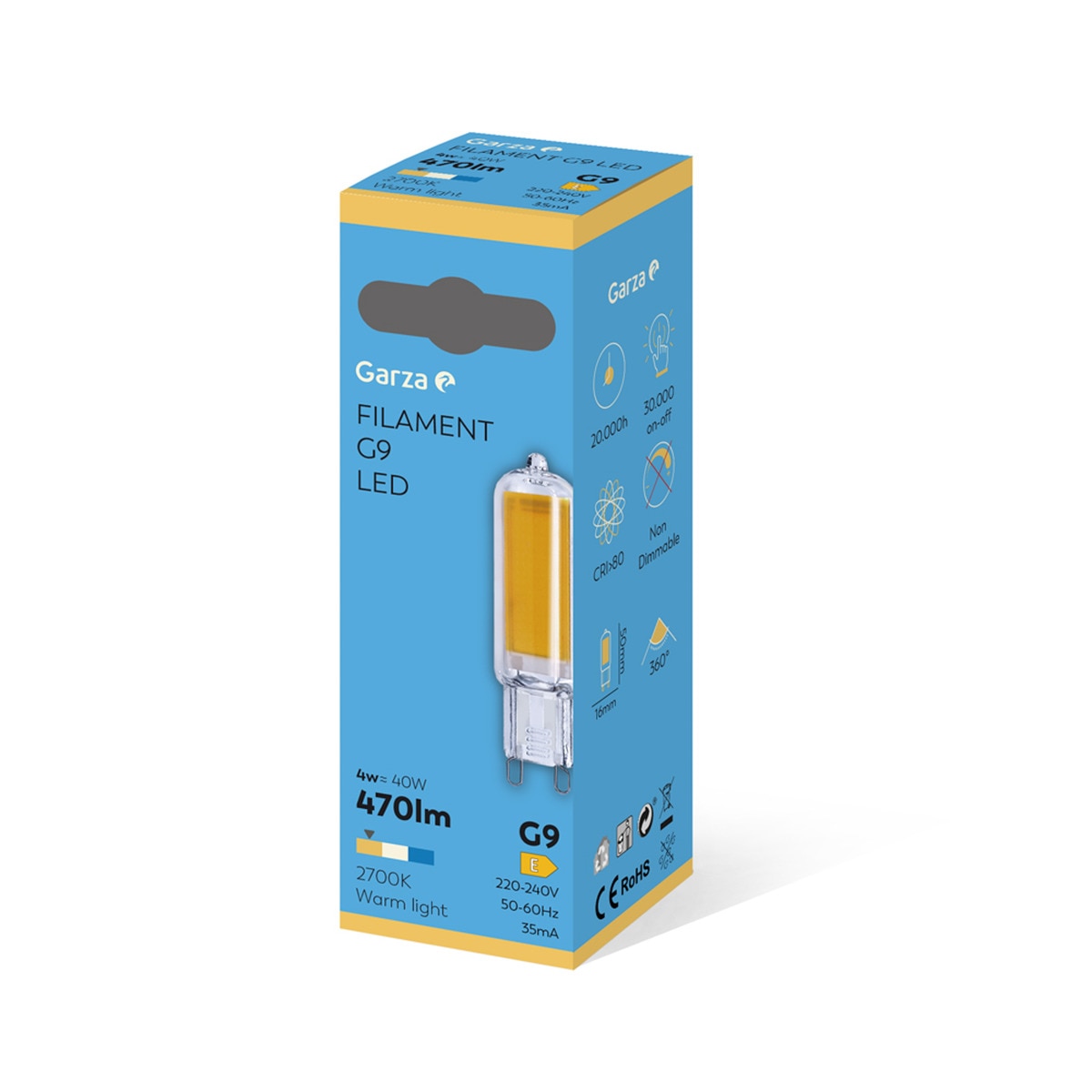 Bombilla LED Cápsula G9 3,5 W 300 lm 3000 K Luz cálida ( <= 3000 K )-2