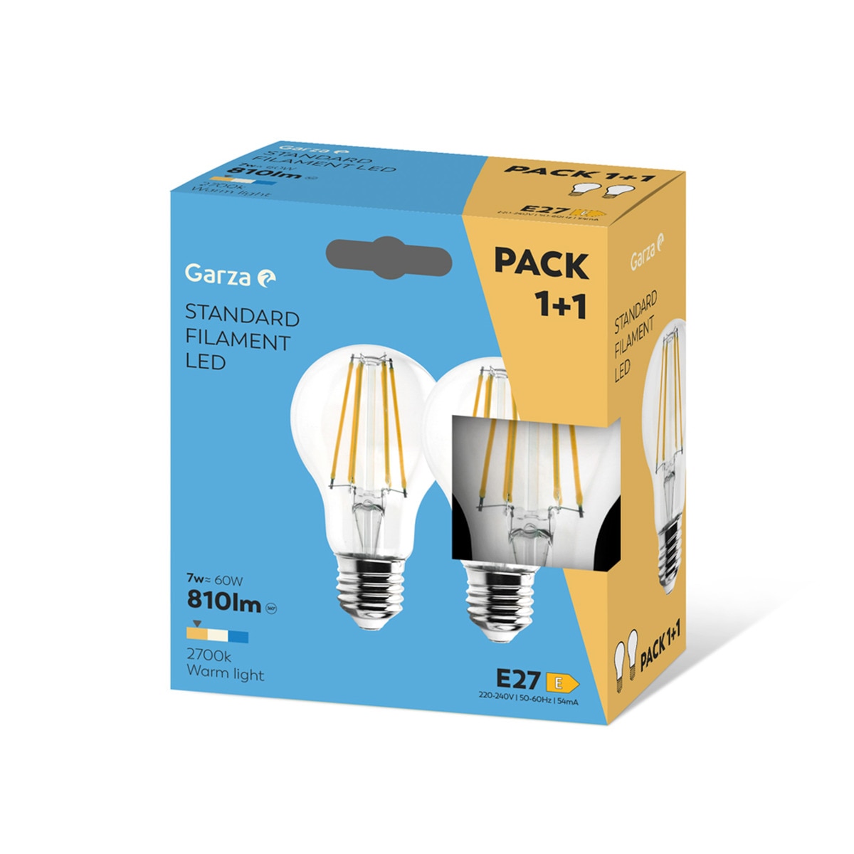 Bombilla LED filamento estandar 7 W 810 lm 3000 K (x2) Luz cálida ( <= 3000 K )-2