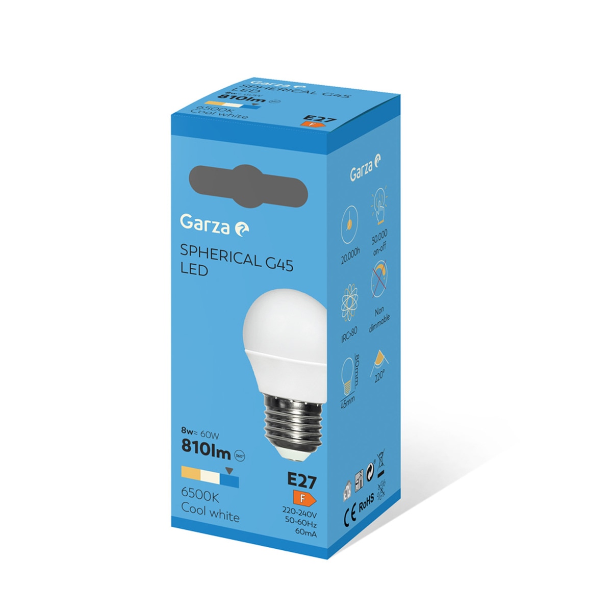 Lâmpada LED Esférica E27 8W 810lm 6500K Luz fria (>= 5000 K).-2