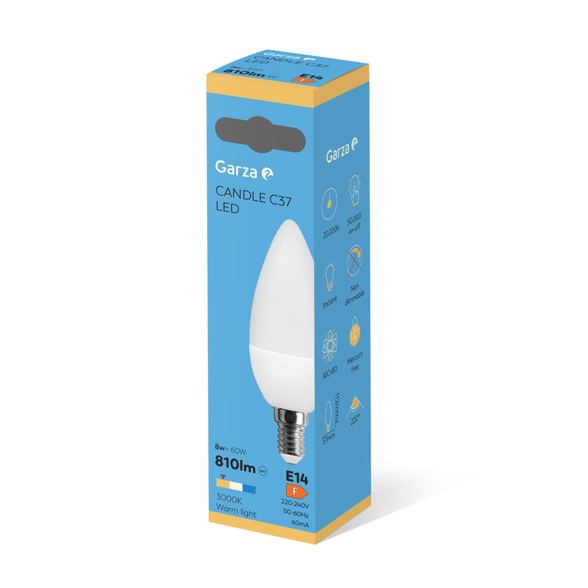 Lâmpada LED Vela E14 810 lm 3000 K - 8 W Luz quente (<=3000 K).-2