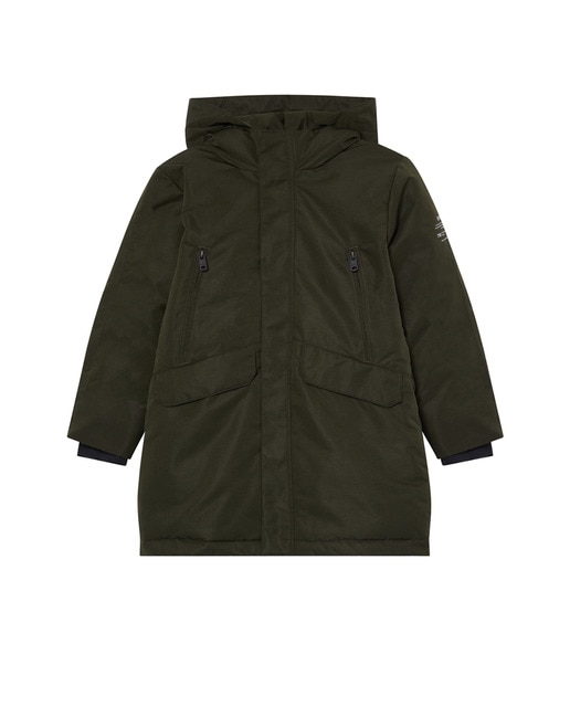 Imagen 0 de Chaqueta larga niño con capucha, cremallera y bolsillos laterales