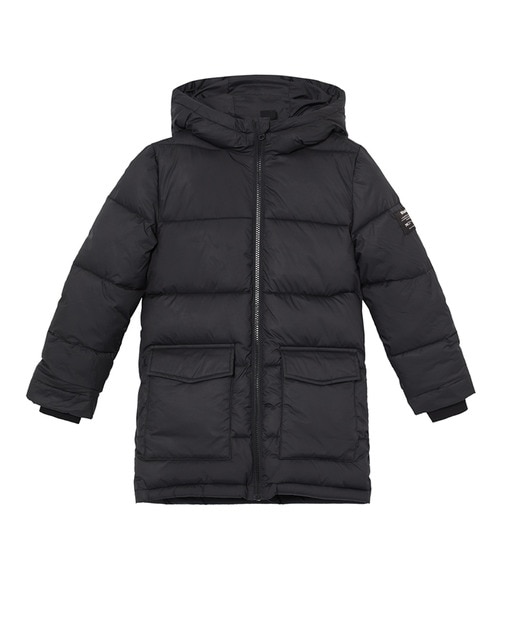 Imagen 0 de Chaqueta acolchada larga niño con capucha, cremallera y bolsillos laterales