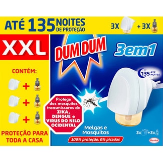 Inseticida Elétrico Melgas e Mosquitos Pack Triplo embalagem embalagem - Dum Dum