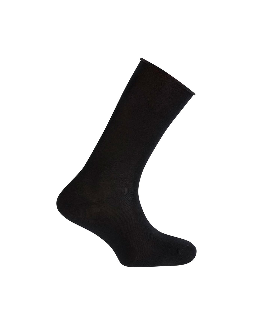 Chaussettes Punto Blanco mercerisé unies avec bord roulé. Fabriquées en Espagne.