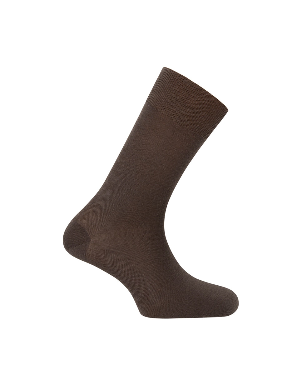 Meias Lisas de Lã Super Merino - Elastic. Produto Fabricado em Espanha Castanho-escuro-1