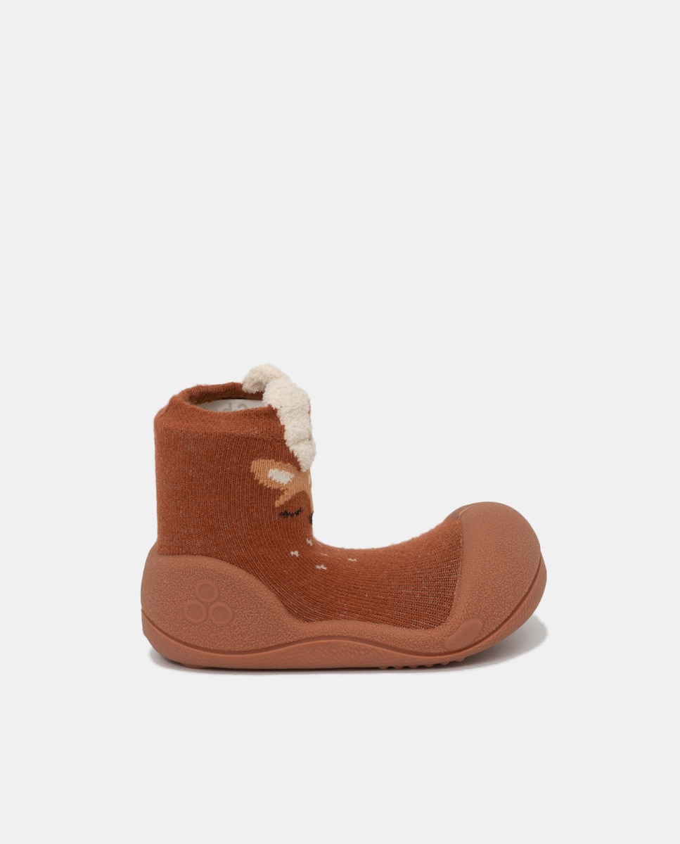 Imagem 0 de Pantufas de Bebé com Desenho de Veado e em Algodão - Castanho