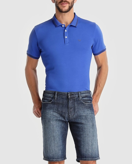 Imagen 0 de Bermuda vaquera de hombre Emporio Armani lisa azul