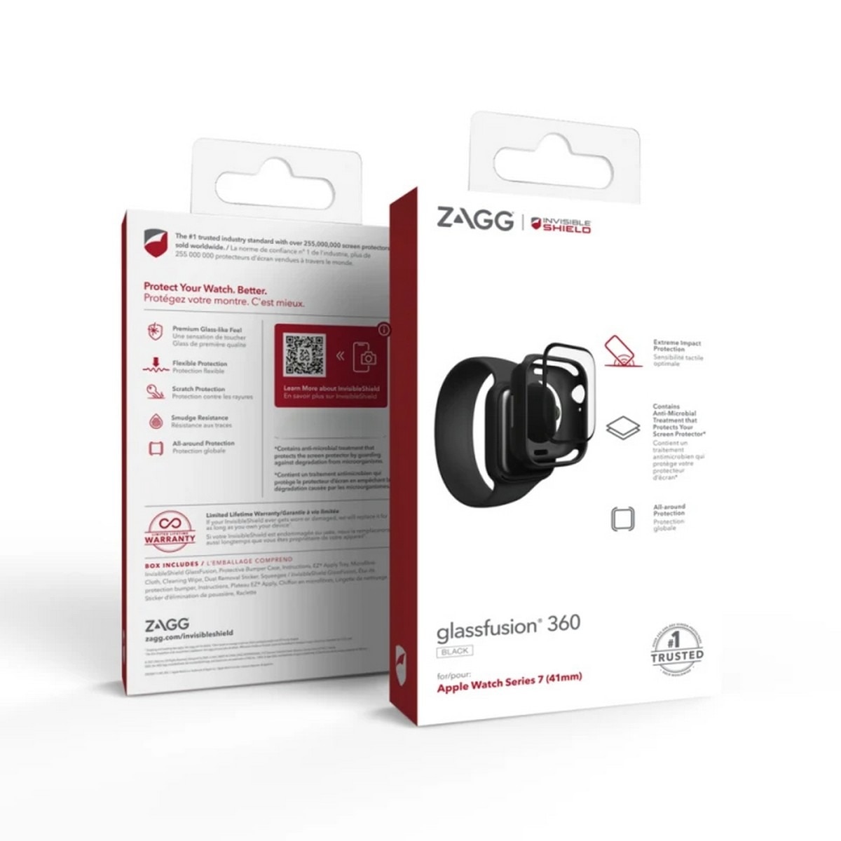 Película de Vidro Invisible Shield Fusion 360 para Apple Watch Series 7 (41 mm) 2