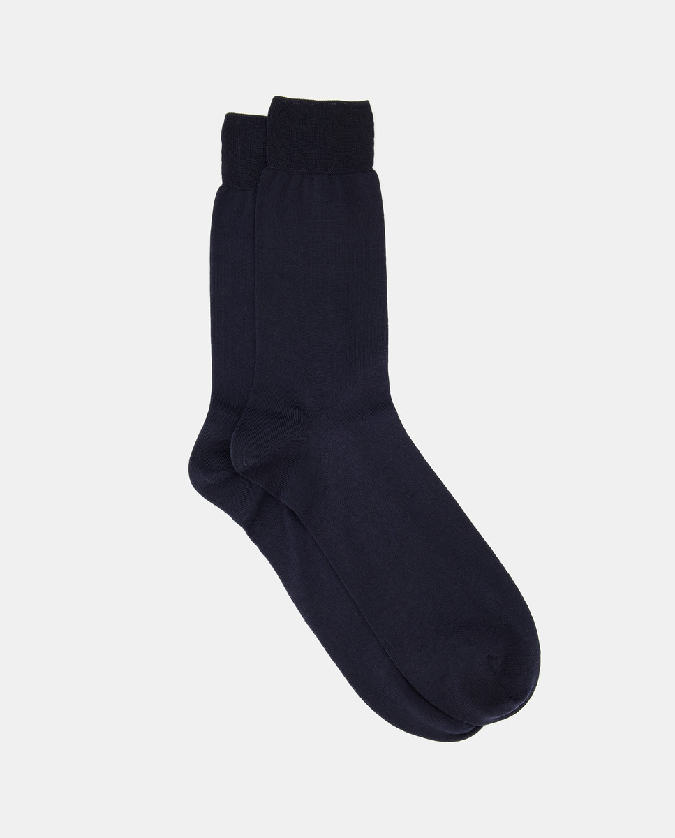 Pack dos calcetines hombre algodón liso Azul-1