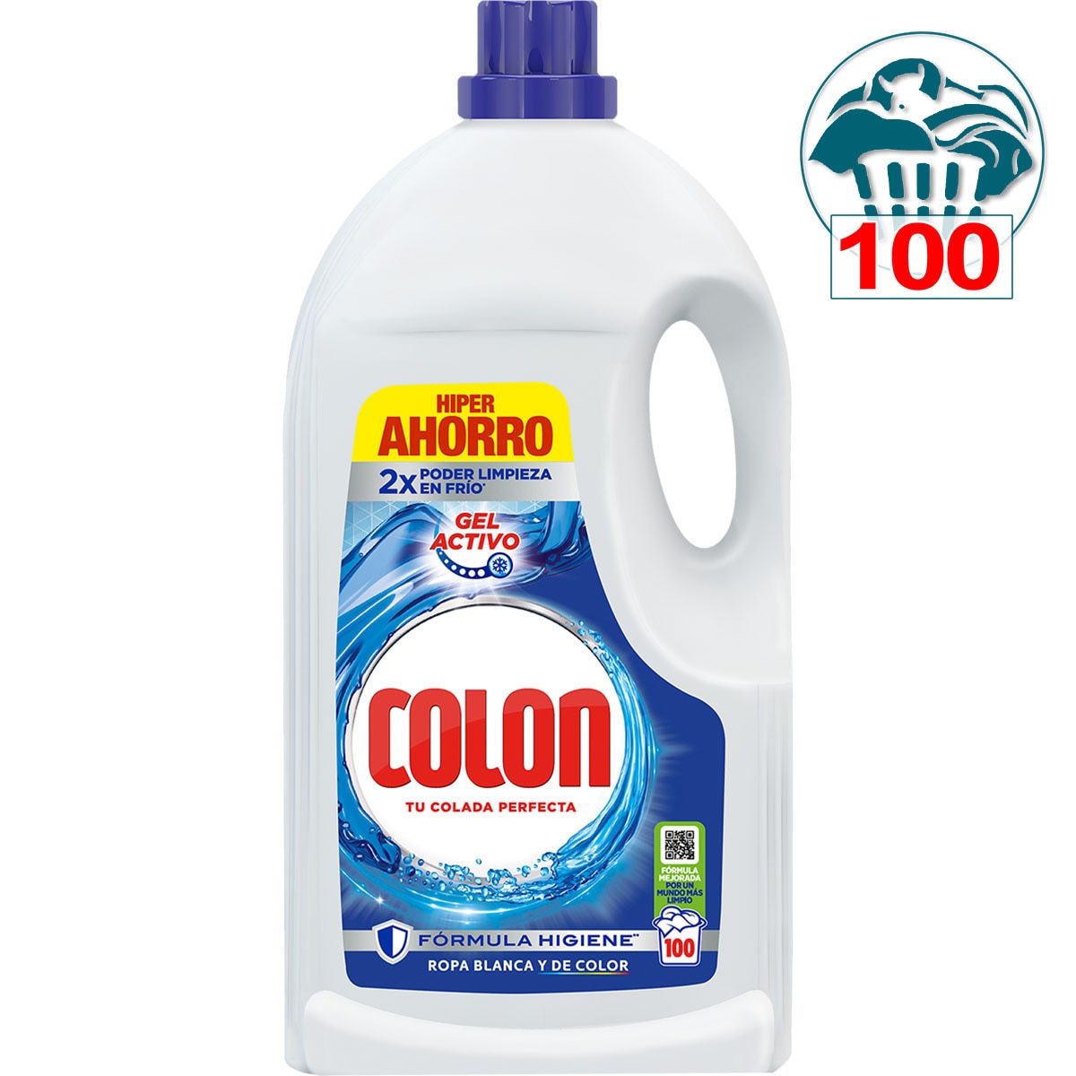 detergente líquido gel activo fórmula higiene botella 100 dosis